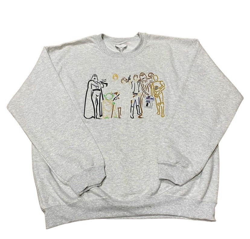 Star Wars Sketch Embroidered Crewneck Sweatshirt