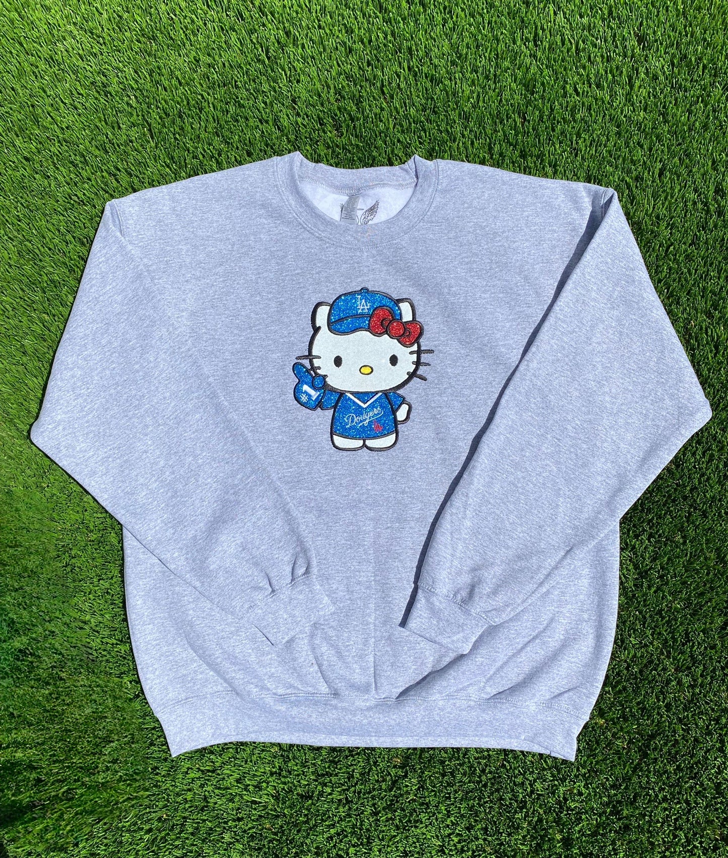 Hello Kitty x LA Inspired Glitter Embroidered Crewneck