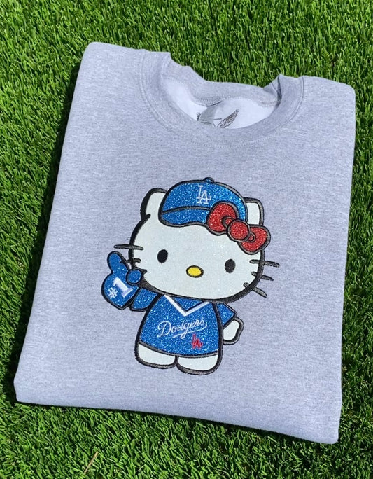 Hello Kitty x LA Inspired Glitter Embroidered Crewneck