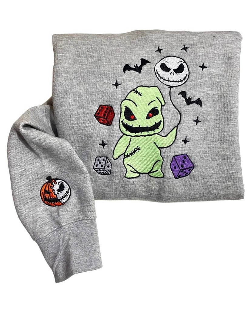 Oogie Boogie Custom Embroidered Sweater Hoodie/Crewneck